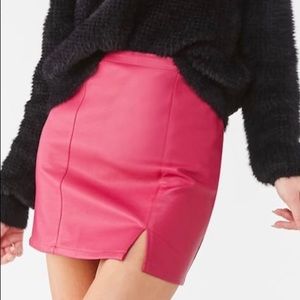 Hot Pink Leather Skirt - FREE with any purchase